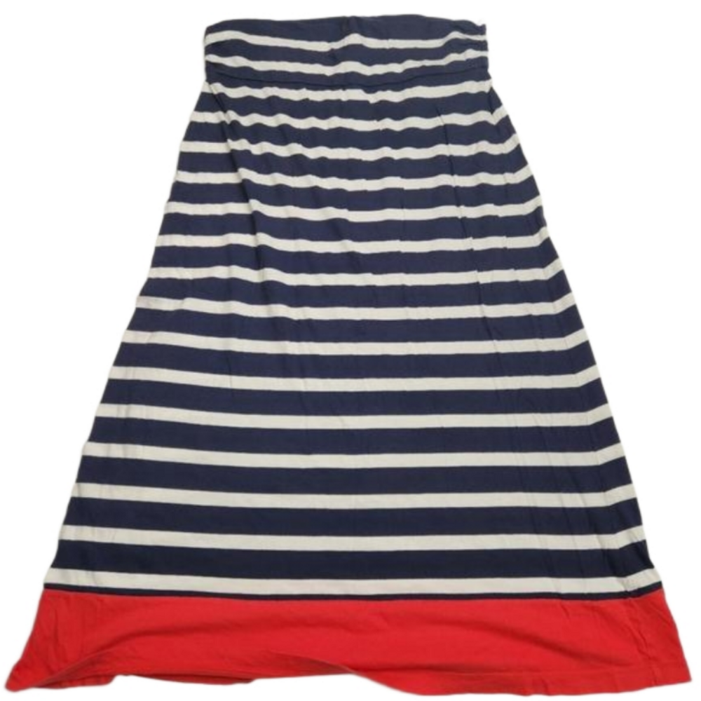 3/$25 Tommy Hilfiger red white and blue striped maxi skirt womens size Medium